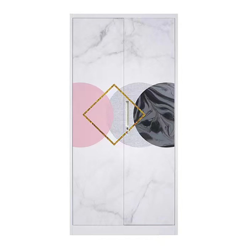 2 Doors Pattern Printing Metal Wardrobe
