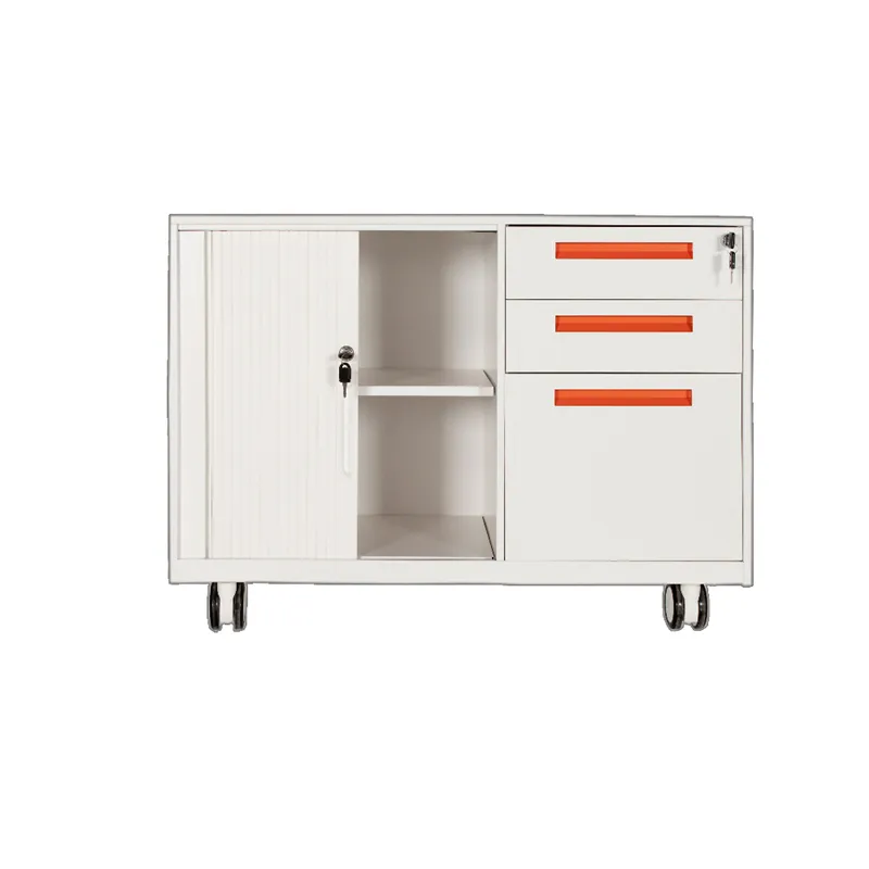 Mobile Pedestal With Tambour Door Storage