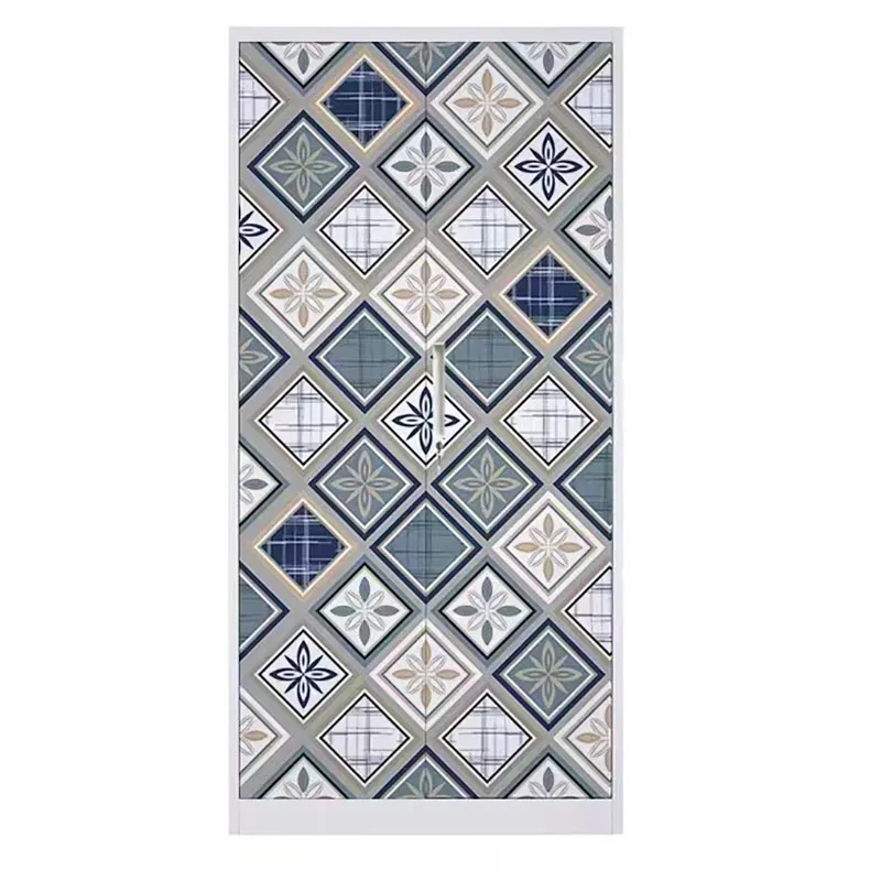 2 Doors Pattern Printing Metal Wardrobe