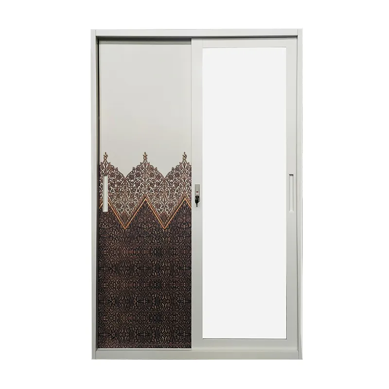 Printed Sliding Doors Metal Wardrobe